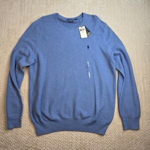 Polo Ralph Lauren Mens Pima Cotton Crewneck Sweater Blue XL NWT MSRP 110